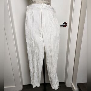 80s White Cotton Linen Slacks